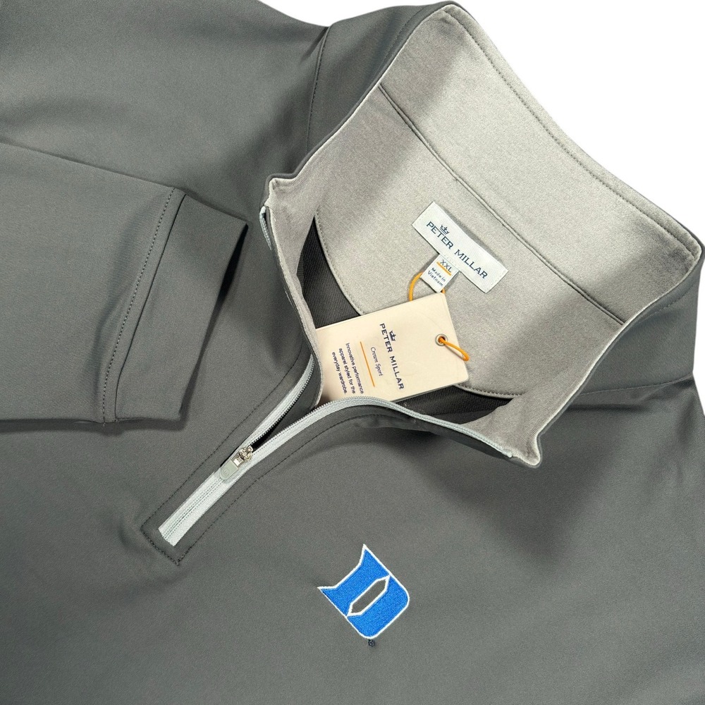 Peter Millar Duke Perth Quarter Zip Pullover Mens XXL Gray Crown Sport NWT